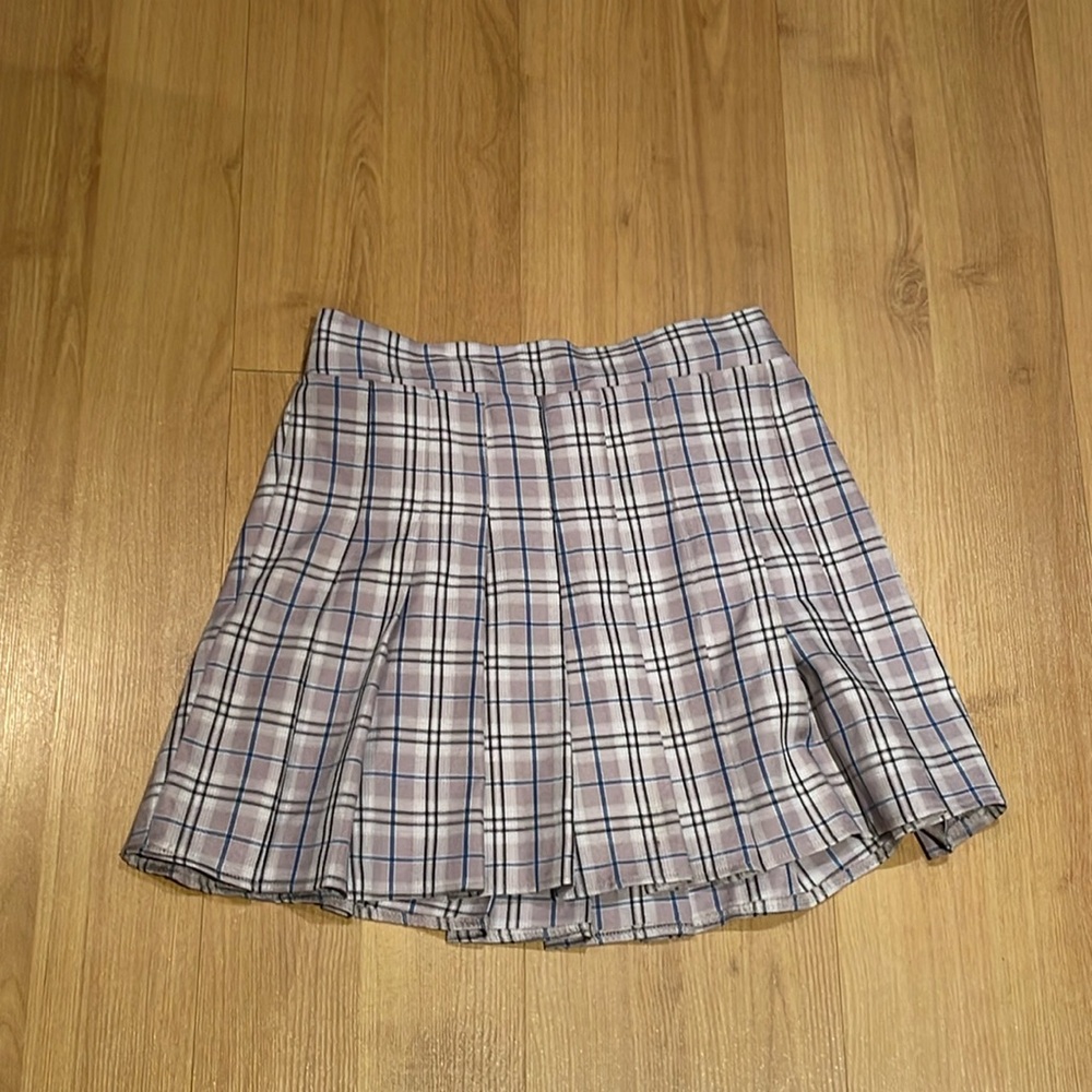 Editorial cotton candy plaid skirt size small
